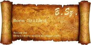 Born Szilárd névjegykártya