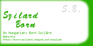 szilard born business card