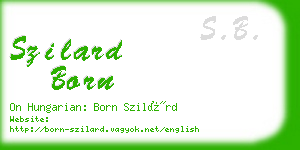 szilard born business card